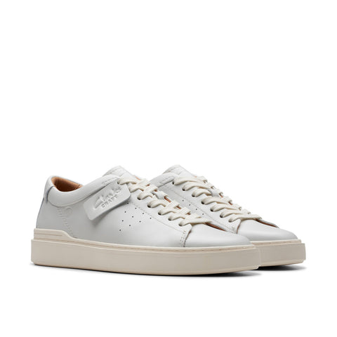 Clarks Craft Swift 26176134 Mens White Leather Lifestyle Sneakers Shoes 