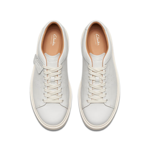 Clarks Craft Swift 26176134 Mens White Leather Lifestyle Sneakers Shoes 