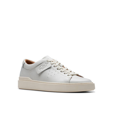 Clarks Craft Swift 26176134 Mens White Leather Lifestyle Sneakers Shoes 