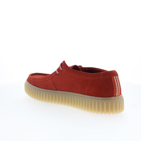 Clarks Torhill LO 26176218 Mens Red Suede Oxfords & Lace Ups Casual Shoes