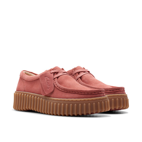 Clarks Torhill Bee 26176356 Womens Pink Suede Oxford Flats Shoes