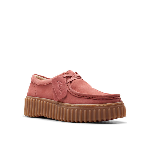 Clarks Torhill Bee 26176356 Womens Pink Suede Oxford Flats Shoes