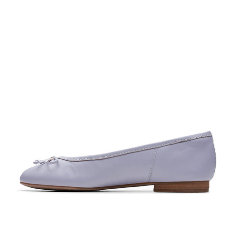 Clarks Fawna Lily 26176375 Womens Purple Leather Ballet Flats Shoes