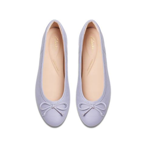 Clarks Fawna Lily 26176375 Womens Purple Leather Ballet Flats Shoes