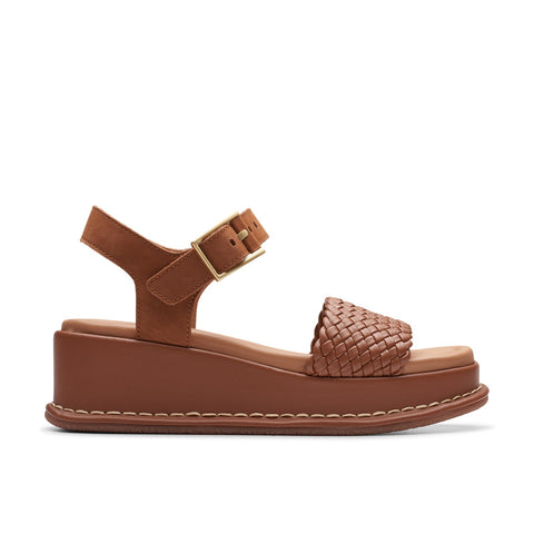 Clarks Kimmei Bay 26176405 Womens Brown Leather Wedges Sandals Shoes