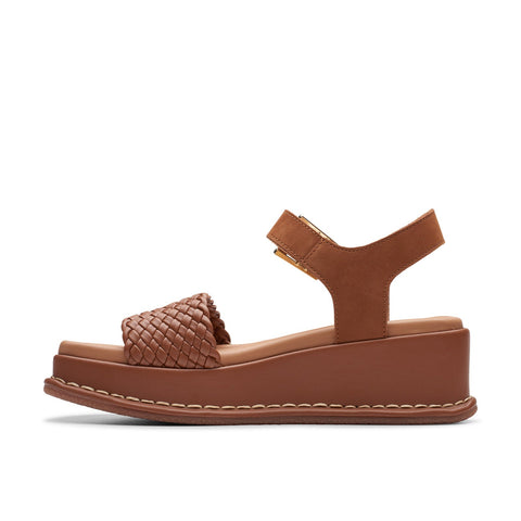 Clarks Kimmei Bay 26176405 Womens Brown Leather Wedges Sandals Shoes