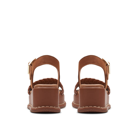 Clarks Kimmei Bay 26176405 Womens Brown Leather Wedges Sandals Shoes