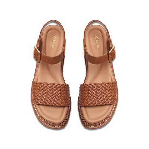 Clarks Kimmei Bay 26176405 Womens Brown Leather Wedges Sandals Shoes
