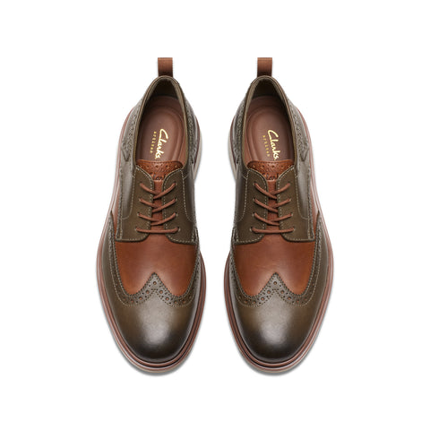 Clarks Chantry Wing 26176721 Mens Green Oxfords Wingtip & Brogue Shoes