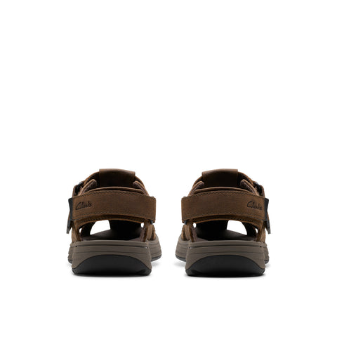 Clarks Saltway Cove Mens Brown Wide Leather Strap Sport Sandals Shoes