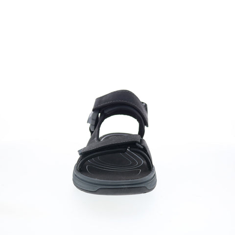 Clarks Saltway Trail 26176904 Mens Black Leather Strap Sport Sandals Shoes