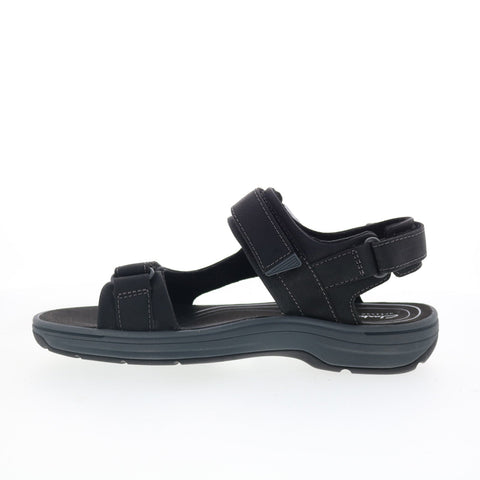 Clarks Saltway Trail 26176904 Mens Black Leather Strap Sport Sandals Shoes