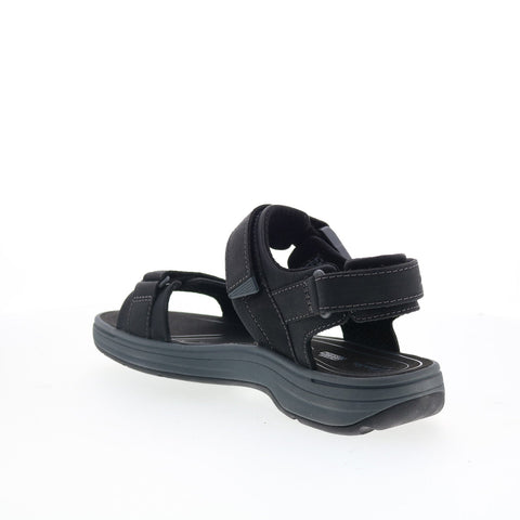 Clarks Saltway Trail 26176904 Mens Black Leather Strap Sport Sandals Shoes