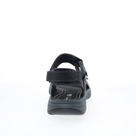Clarks Saltway Trail 26176904 Mens Black Leather Strap Sport Sandals Shoes
