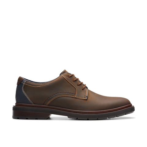 Clarks Burchill Derby 26176928 Mens Brown Oxfords & Lace Ups Plain Toe Shoes