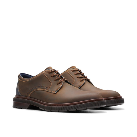 Clarks Burchill Derby 26176928 Mens Brown Oxfords & Lace Ups Plain Toe Shoes
