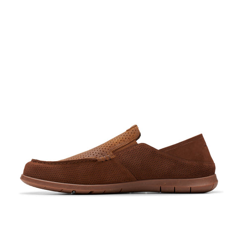 Clarks Flexway Easy 26176946 Mens Brown Suede Loafers & Slip Ons Casual Shoes