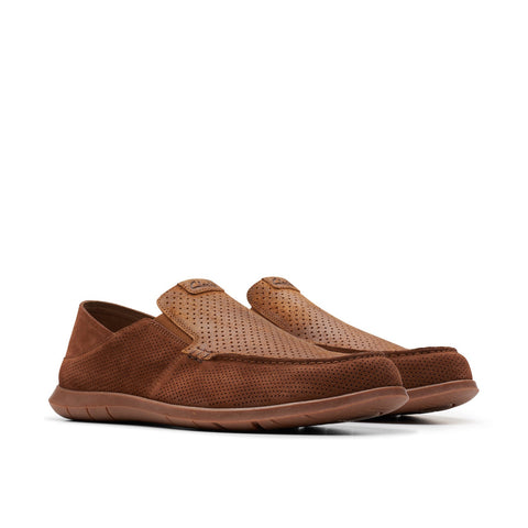 Clarks Flexway Easy 26176946 Mens Brown Suede Loafers & Slip Ons Casual Shoes