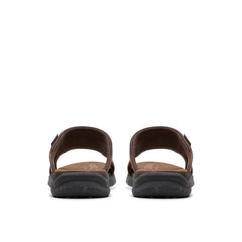 Clarks Walkford Band 26176961 Mens Brown Wide Leather Slides Sandals Shoes
