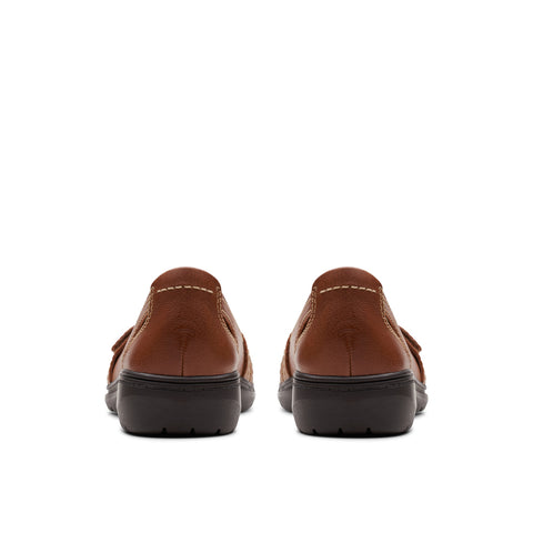 Clarks Carleigh Eliza 26177052 Womens Brown Leather Loafer Flats Shoes