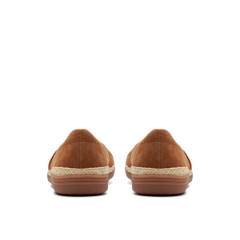 Clarks Elaina Petal 26177088 Womens Brown Wide Suede Loafer Flats Shoes