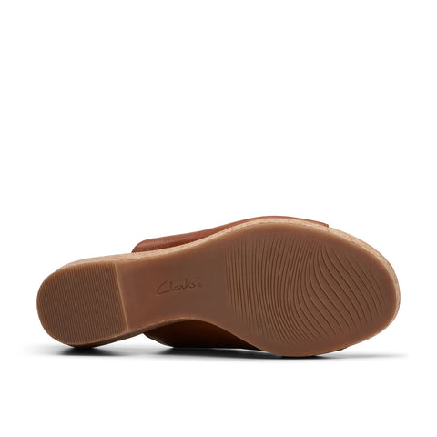 Clarks Giselle Orchid 26177154 Womens Brown Leather Wedges Sandals Shoes