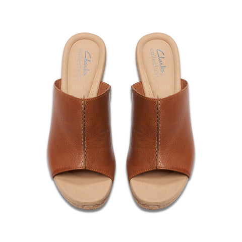 Clarks Giselle Orchid 26177154 Womens Brown Leather Wedges Sandals Shoes