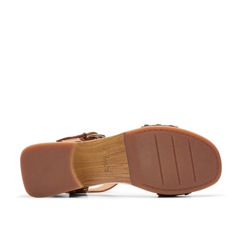 Clarks Sivanne Bay 26177369 Womens Brown Leather Heeled Sandals Shoes