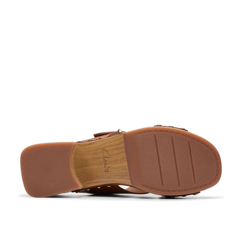 Clarks Sivanne Walk 26177464 Womens Brown Leather Heeled Sandals Shoes