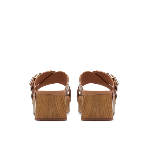 Clarks Sivanne Walk 26177464 Womens Brown Leather Heeled Sandals Shoes