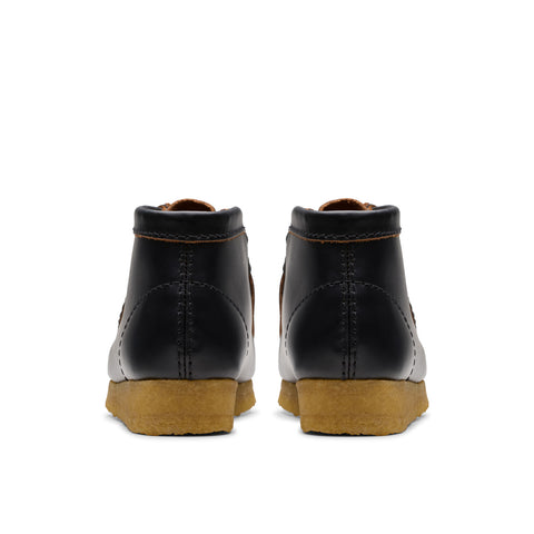 Clarks Wallabee Boot 26177715 Womens Black Leather Lace Up Chukkas Boots