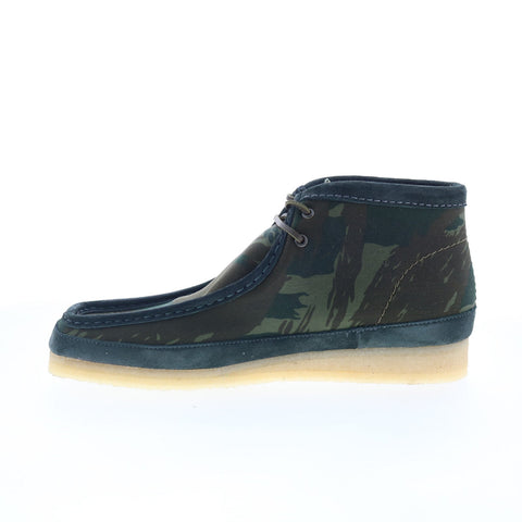Clarks Wallabee Boot 26177769 Mens Green Canvas Lace Up Chukkas Boots 