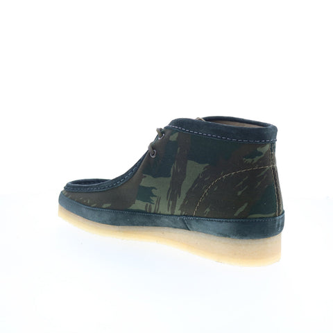 Clarks Wallabee Boot 26177769 Mens Green Canvas Lace Up Chukkas Boots 