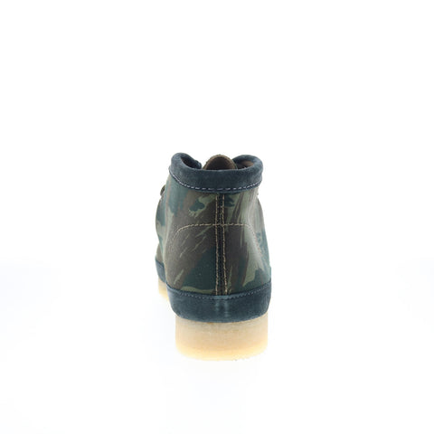 Clarks Wallabee Boot 26177769 Mens Green Canvas Lace Up Chukkas Boots 