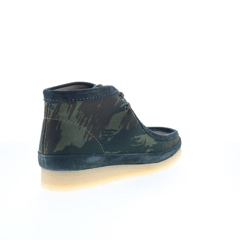 Clarks Wallabee Boot 26177769 Mens Green Canvas Lace Up Chukkas Boots 