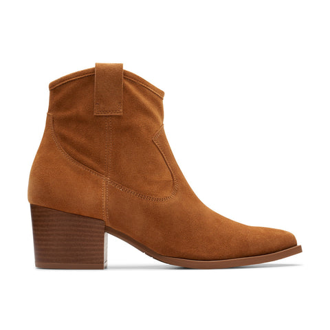 Clarks Elder Rae 26177807 Womens Brown Suede Zipper Ankle & Booties Boots