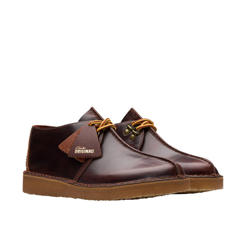 Clarks Desert Trek Hiker 26178208 Mens Burgundy Leather Chukkas Boots