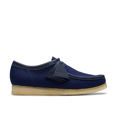 Clarks Wallabee 26178225 Mens Blue Suede Oxfords & Lace Ups Casual Shoes