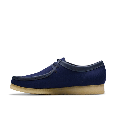 Clarks Wallabee 26178225 Mens Blue Suede Oxfords & Lace Ups Casual Shoes