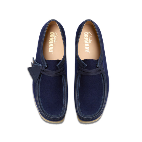 Clarks Wallabee 26178225 Mens Blue Suede Oxfords & Lace Ups Casual Shoes
