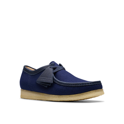 Clarks Wallabee 26178225 Mens Blue Suede Oxfords & Lace Ups Casual Shoes