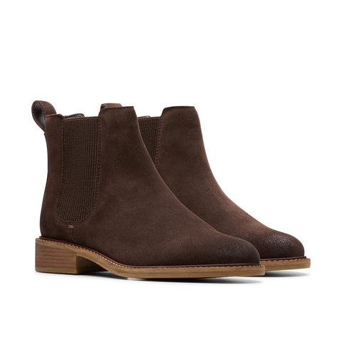 Clarks Cologne Arlo 2 26178749 Womens Brown Suede Slip On Chelsea Boots