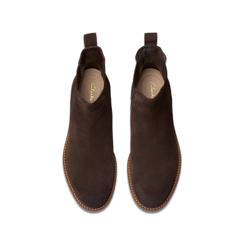 Clarks Cologne Arlo 2 26178749 Womens Brown Suede Slip On Chelsea Boots