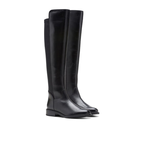 Clarks Renewal Up 26178757 Womens Black Leather Zipper Over The Knee Boots