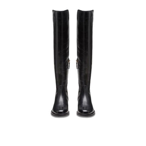 Clarks Renewal Up 26178757 Womens Black Leather Zipper Over The Knee Boots