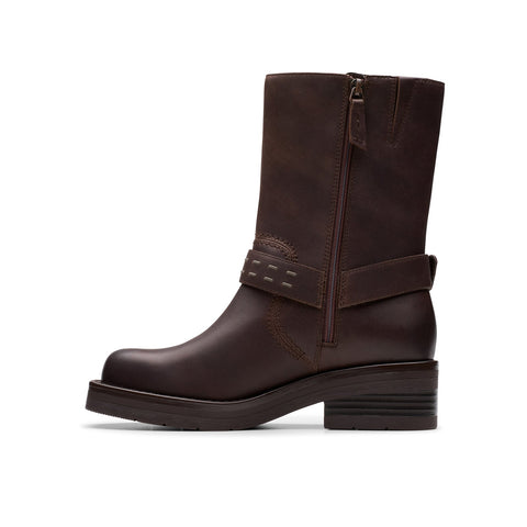 Clarks Rebelle Up 26178898 Womens Brown Leather Zipper Casual Dress Boots