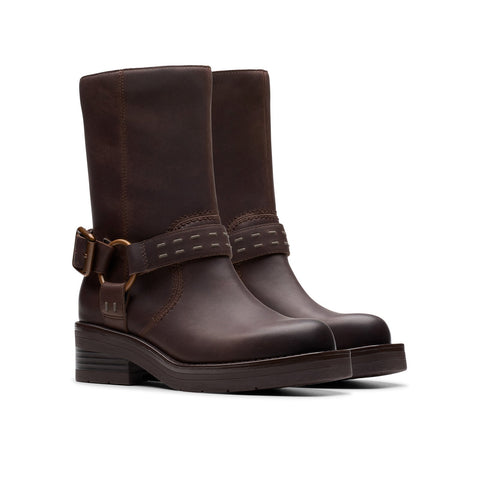 Clarks Rebelle Up 26178898 Womens Brown Leather Zipper Casual Dress Boots