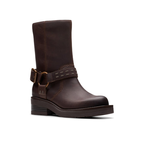 Clarks Rebelle Up 26178898 Womens Brown Leather Zipper Casual Dress Boots