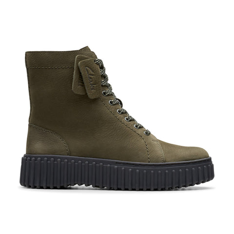 Clarks Torhill Rise 26179123 Womens Green Nubuck Casual Dress Boots