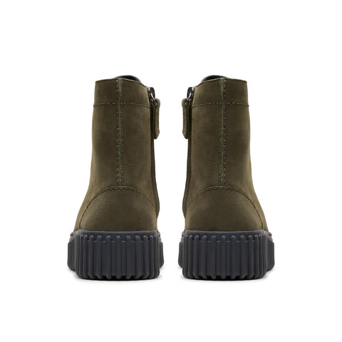 Clarks Torhill Rise 26179123 Womens Green Nubuck Casual Dress Boots